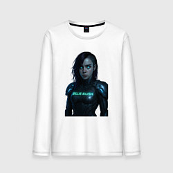 Лонгслив хлопковый мужской Билли Айлиш в космическом костюме, цвет: белый