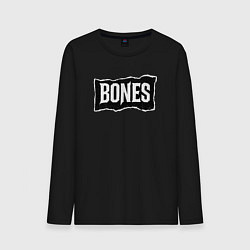 Лонгслив хлопковый мужской Bones лого, цвет: черный