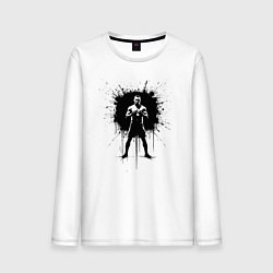 Лонгслив хлопковый мужской Нейт Диас в черной краске, цвет: белый