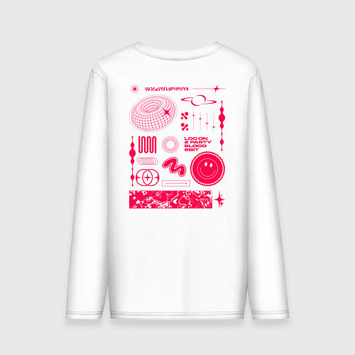 Мужской лонгслив Y2K абстракция / Белый – фото 2