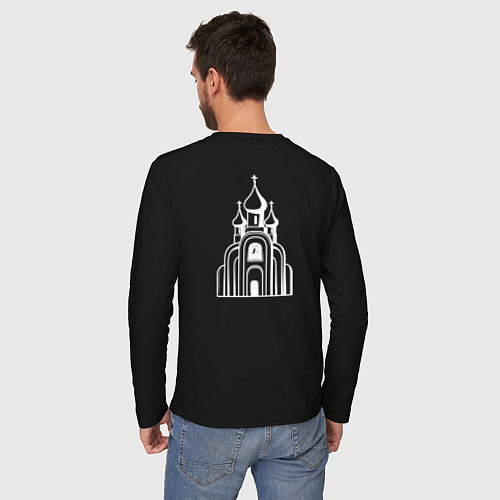 Мужской лонгслив Александр Невский Не в силе Бог а в правде белый а / Черный – фото 4