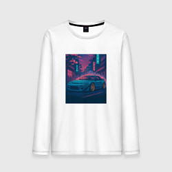 Лонгслив хлопковый мужской Nissan 180SX легенда JDM, цвет: белый