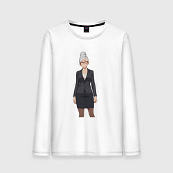 Лонгслив хлопковый мужской Бабушка Момо Дандадан, цвет: белый