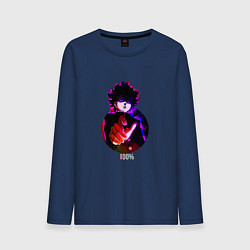 Лонгслив хлопковый мужской Anime Mob Psycho 100 Shigeo, цвет: тёмно-синий