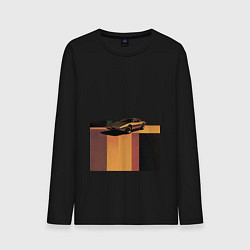 Мужской лонгслив Ретрофутуризм спорткар поп-арт 1970-е