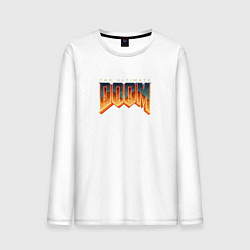 Лонгслив хлопковый мужской Doom ultimate logo, цвет: белый