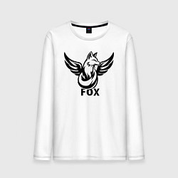 Лонгслив хлопковый мужской Крылатая лиса, цвет: белый