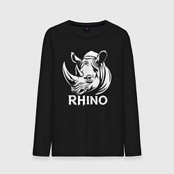 Мужской лонгслив Носорог с надписью