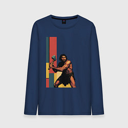 Мужской лонгслив Поп-арт неандерталец