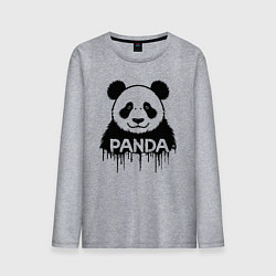 Мужской лонгслив Панда черной краской