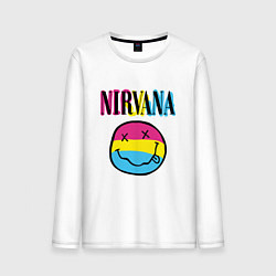 Лонгслив хлопковый мужской Нирвана цветной, цвет: белый