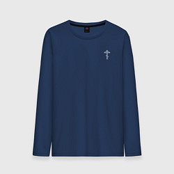 Лонгслив хлопковый мужской Делай что должен и будь что будет, цвет: тёмно-синий