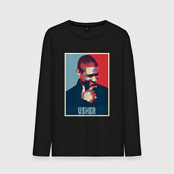 Лонгслив хлопковый мужской Usher, цвет: черный