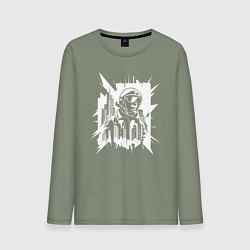 Лонгслив хлопковый мужской Авиатор в урбанистике, цвет: авокадо