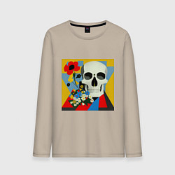 Мужской лонгслив Череп в красочных цветах