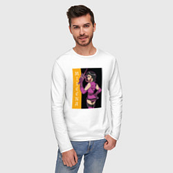 Лонгслив хлопковый мужской Mileena fighter, цвет: белый — фото 2