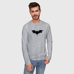 Лонгслив хлопковый мужской Dark knight style, цвет: меланж — фото 2