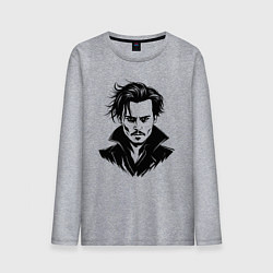 Мужской лонгслив Аниме портрет Джонни Деппа