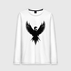 Лонгслив хлопковый мужской Крылатый Чак Норрис, цвет: белый