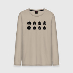 Мужской лонгслив Черные тыквы на Хэллоуин