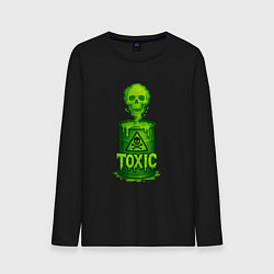 Лонгслив хлопковый мужской Toxic зеленая кислота, цвет: черный