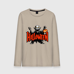 Мужской лонгслив Вампир с надписью halloween