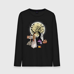 Мужской лонгслив Полнолуние в Хэллуин