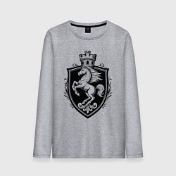 Лонгслив хлопковый мужской Герб с конем и башней, цвет: меланж
