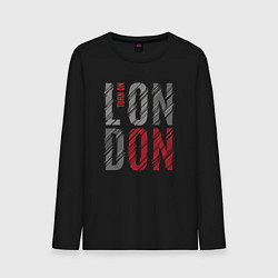 Лонгслив хлопковый мужской Поверни на Лондон, цвет: черный
