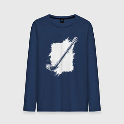Мужской лонгслив Хоккейная клюшка в квадрате