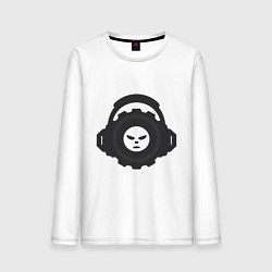 Мужской лонгслив Логотип c лицом и шестернёй в наушниках
