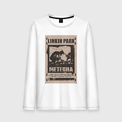 Лонгслив хлопковый мужской Linkin Park постер, цвет: белый