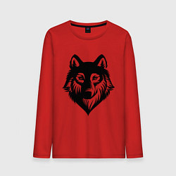 Лонгслив хлопковый мужской Призрачный волк, цвет: красный