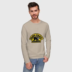 Лонгслив хлопковый мужской HC Boston Bruins Label, цвет: миндальный — фото 2