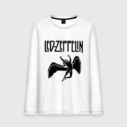 Лонгслив хлопковый мужской Led Zeppelin, цвет: белый