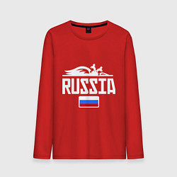 Лонгслив хлопковый мужской Russia, цвет: красный