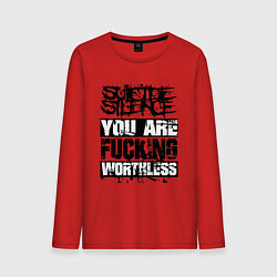 Лонгслив хлопковый мужской Suicide Silence: You are Fucking, цвет: красный