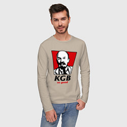 Лонгслив хлопковый мужской KGB: So Good цвета миндальный — фото 2