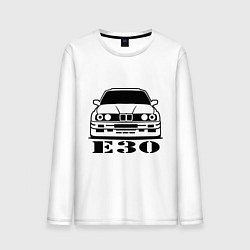 Лонгслив хлопковый мужской E30, цвет: белый