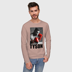 Лонгслив хлопковый мужской Mike Tyson, цвет: пыльно-розовый — фото 2