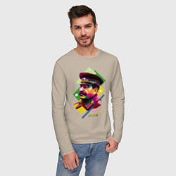 Лонгслив хлопковый мужской Stalin Art, цвет: миндальный — фото 2