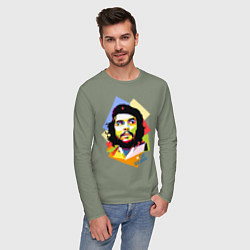 Лонгслив хлопковый мужской Che Guevara Art, цвет: авокадо — фото 2