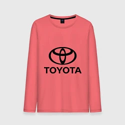 Лонгслив хлопковый мужской Toyota Logo, цвет: коралловый