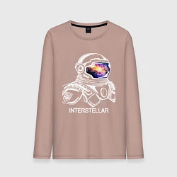 Лонгслив хлопковый мужской Interstellar Spaceman, цвет: пыльно-розовый