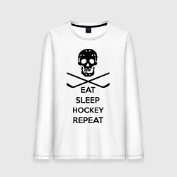 Мужской лонгслив Eat sleep hockey repeat