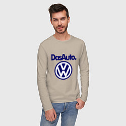 Лонгслив хлопковый мужской Volkswagen Das Auto, цвет: миндальный — фото 2