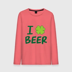 Лонгслив хлопковый мужской Love beer, цвет: коралловый