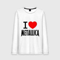 Лонгслив хлопковый мужской I love Metallica, цвет: белый