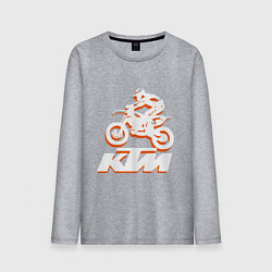 Лонгслив хлопковый мужской KTM белый, цвет: меланж