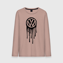 Лонгслив хлопковый мужской Volkswagen, цвет: пыльно-розовый